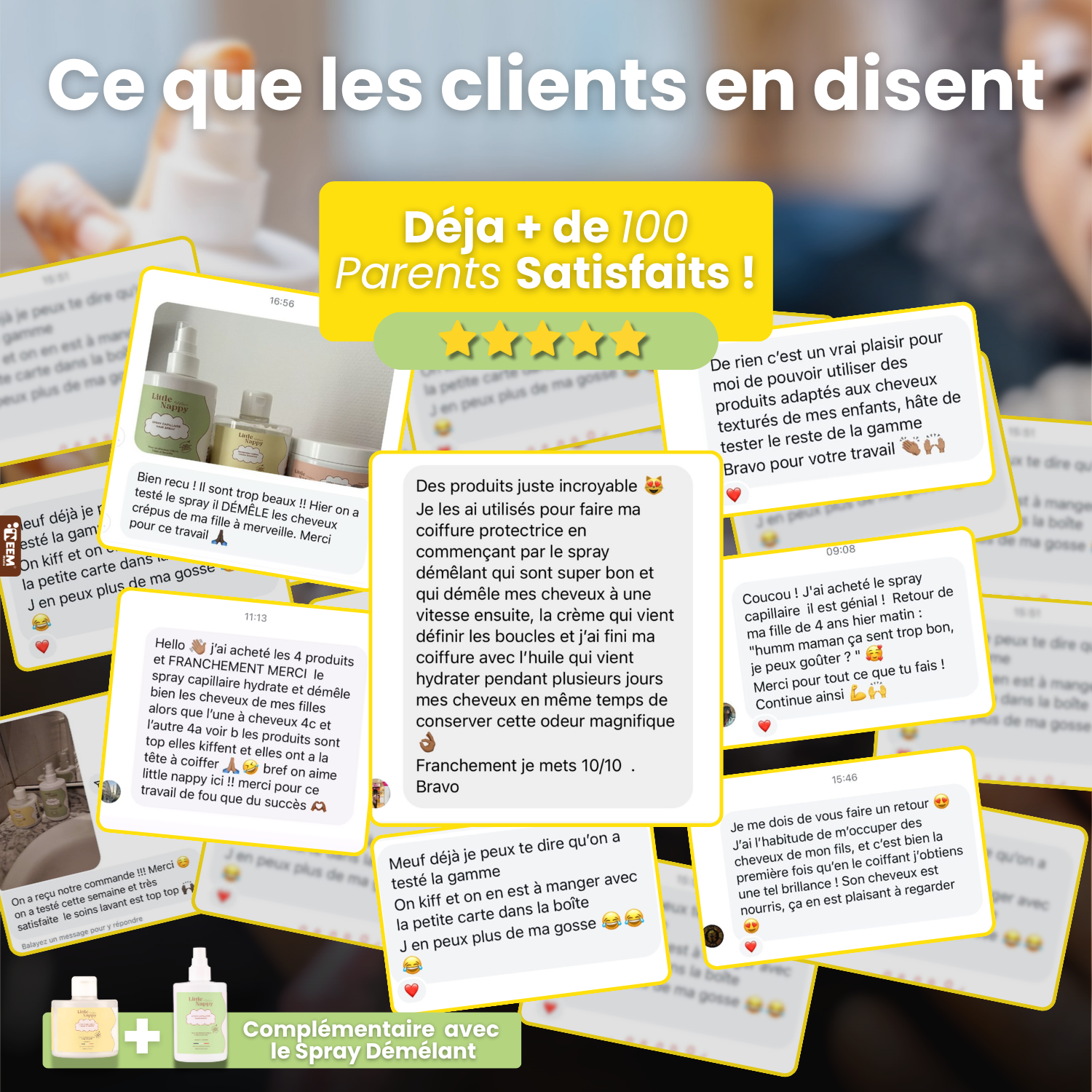 Gamme complète Little Nappy Hair dès 3 ans- 4 produits. Littlenappyhair