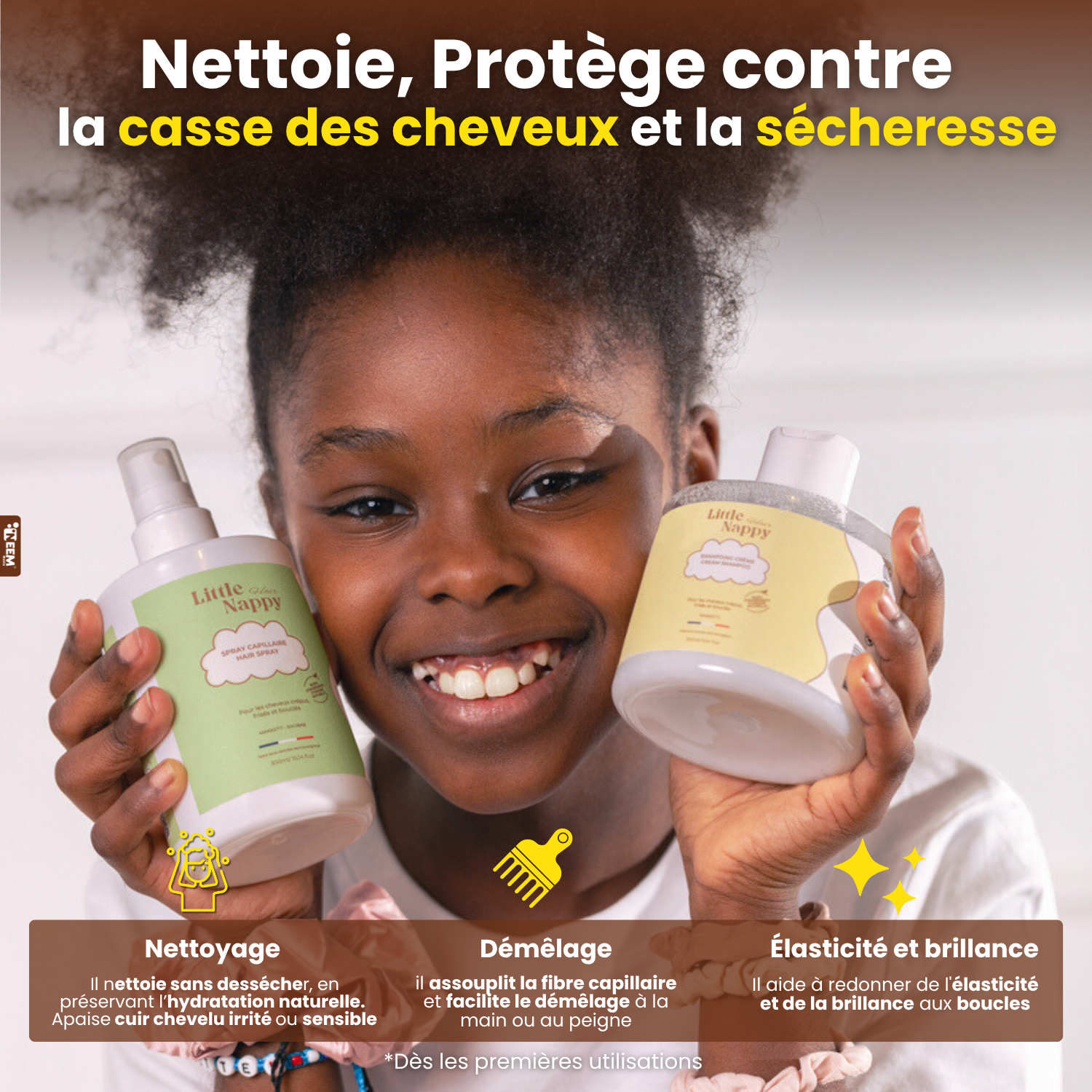 Gamme complète Little Nappy Hair dès 3 ans- 4 produits. Littlenappyhair
