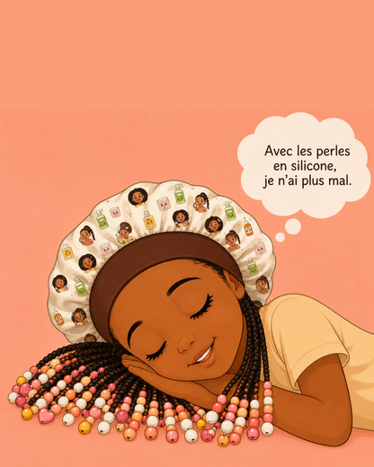 Enfant qui dort confortablement avec les perles en silicone - je n'ai plus mal