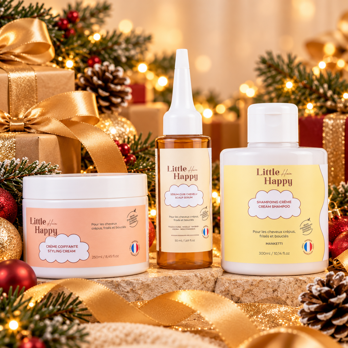 Routine 3 soins Little Happy Hair, idée cadeau de Noël