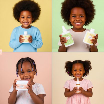 Gamme complète Little Nappy Hair dès 3 ans- 4 produits. Littlenappyhair